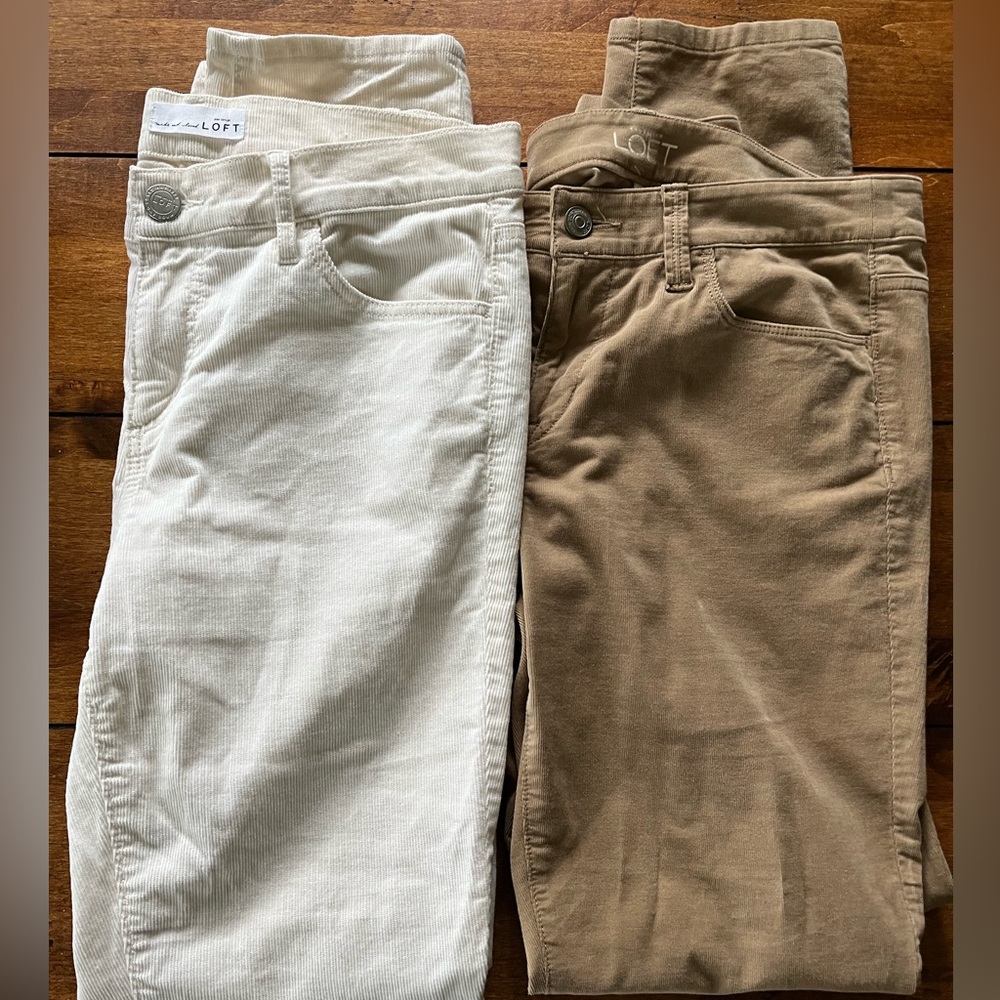 2 ANN TAYLOR LOFT Corduroy Skinny Pants